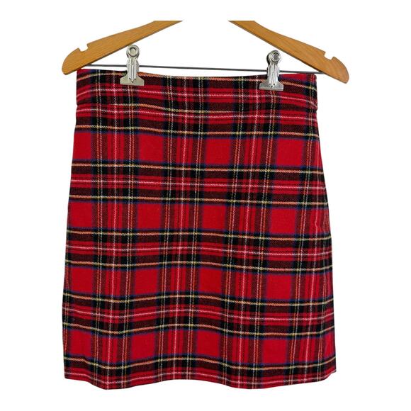 J. Crew Dresses & Skirts - J. Crew Women Red Tartan Plaid Mini Skirt 4 Wool Blend A Line Preppy Academia